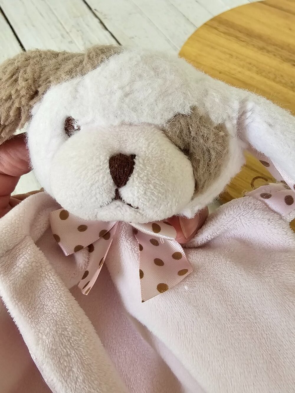 Pink Polka Dot Plush Character Blanket Lovey - Bearington Baby